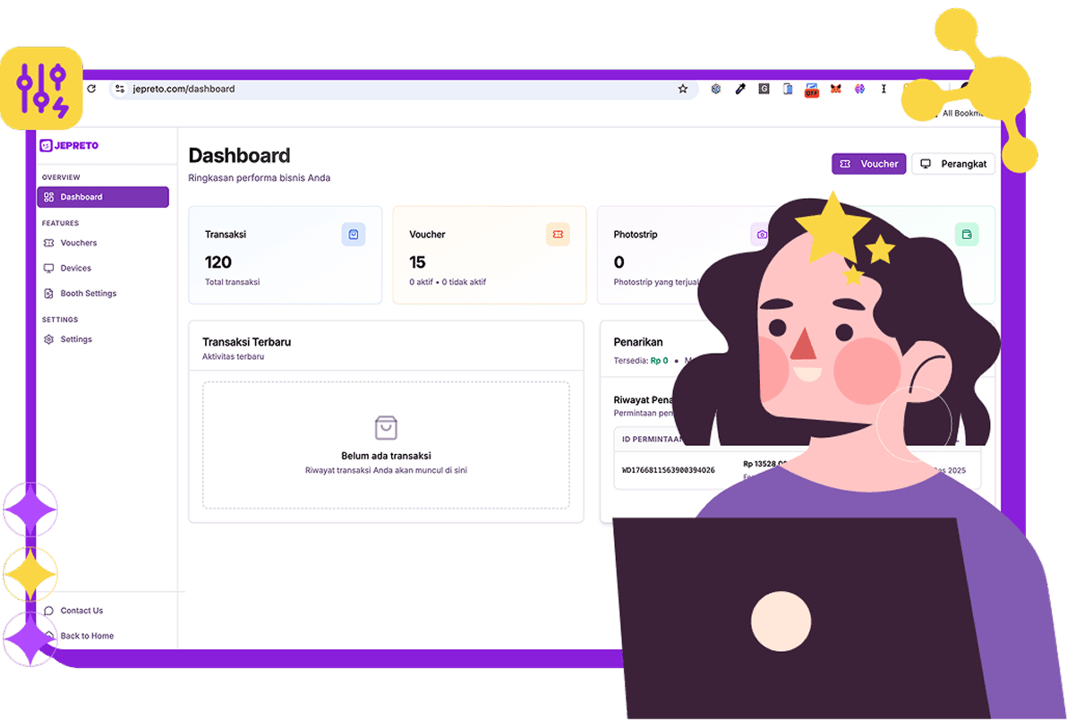 Software Photobooth Jepreto Dashboard